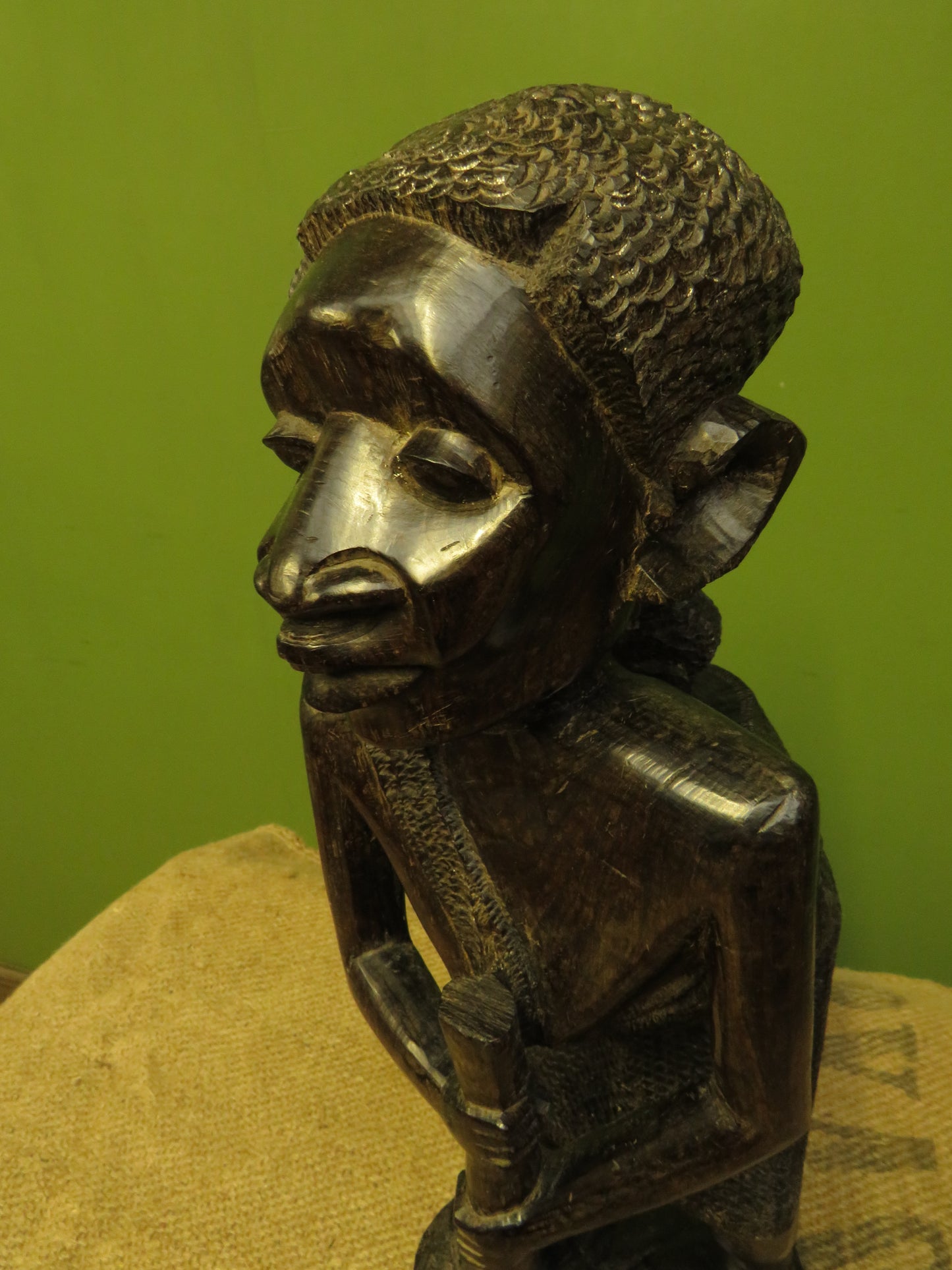 African Carved Ebony Figure of Mother & Child