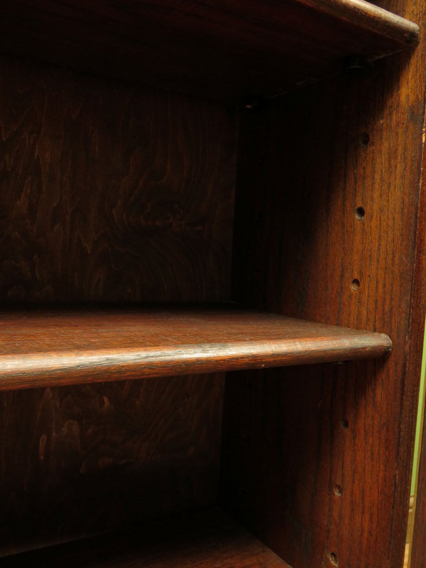 Antique Stripped Oak Bookcase Cabinet with Lockable doors