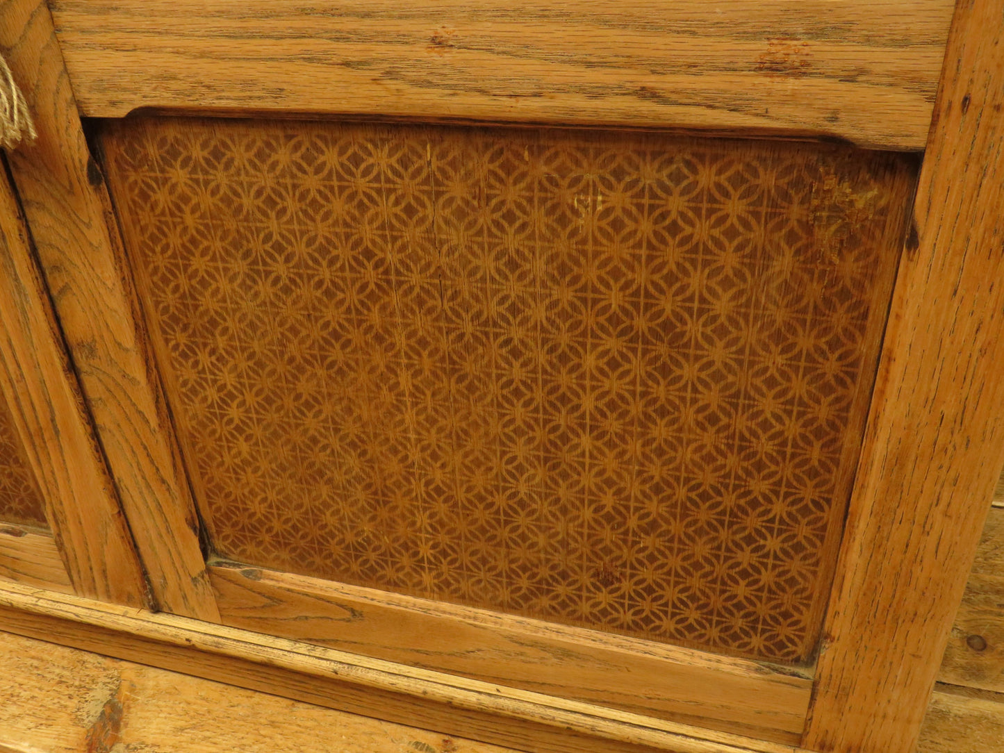Antique Stripped Oak Bookcase Cabinet with Lockable doors