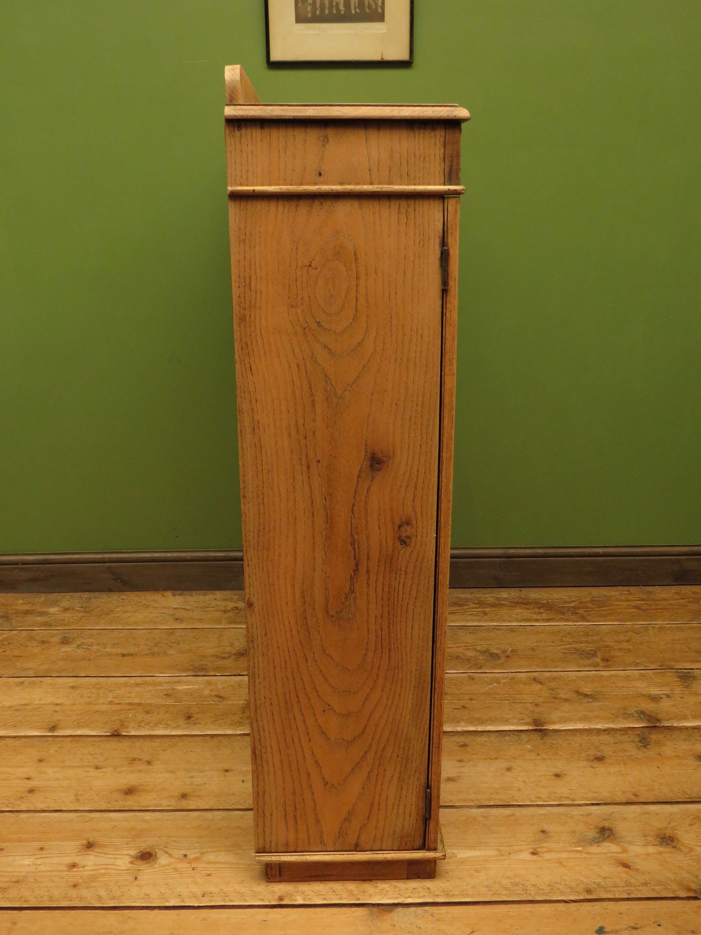 Antique Stripped Oak Bookcase Cabinet with Lockable doors