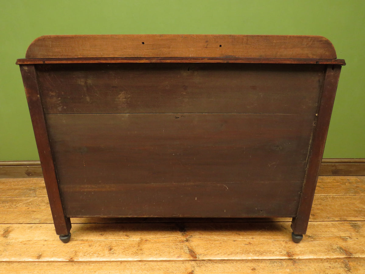 Art Deco Painted Black Chest of Drawers with stylised wooden handles
