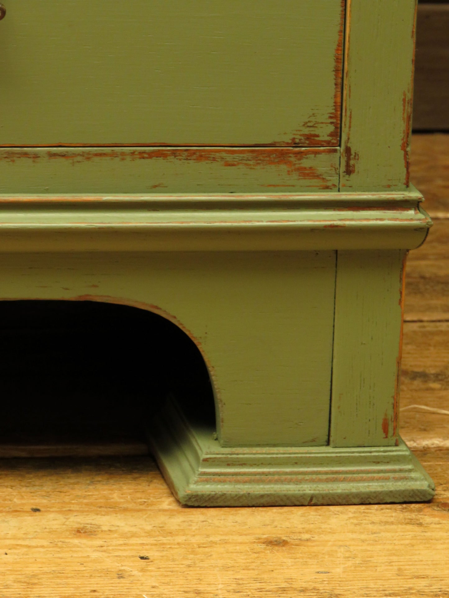 Green Painted Oak Chest of Drawers