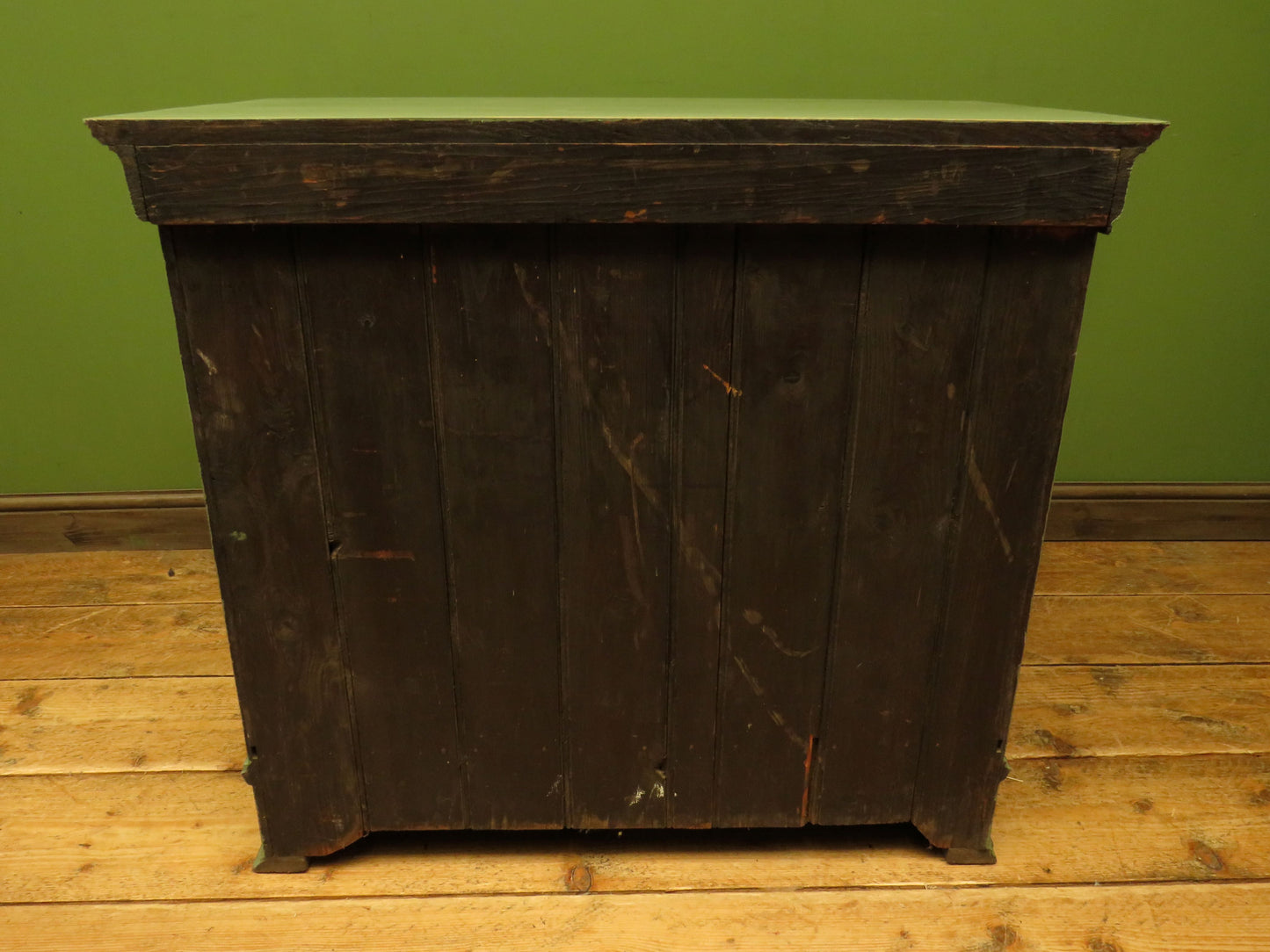 Green Painted Oak Chest of Drawers