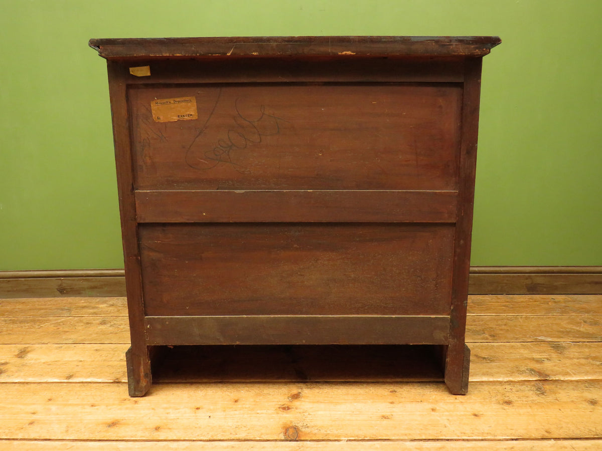Black Painted Chest of Drawers with Intricate Inlaid Detailing
