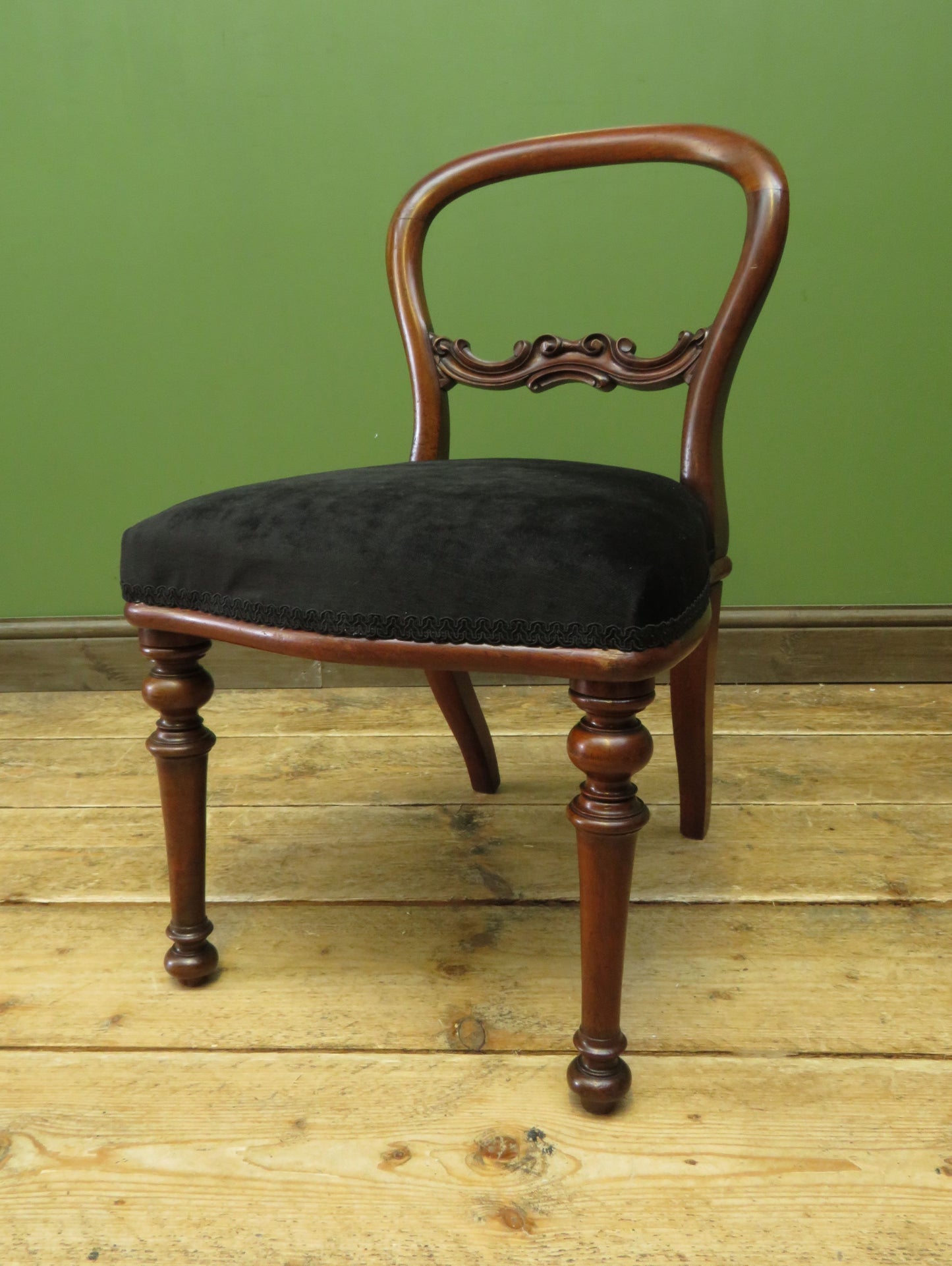 Antique Balloon Back Campaign Chair by Ross & Co, Restored & Reupholstered