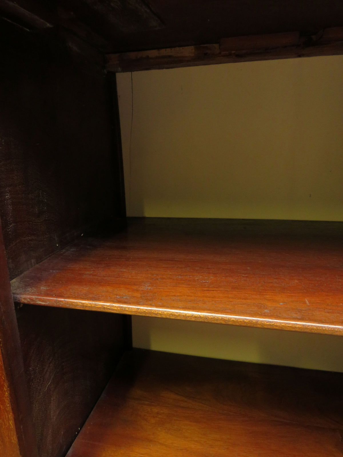 Antique Edwardian Mahogany Glazed Display Cabinet Bookcase with hand-painted flower decoration