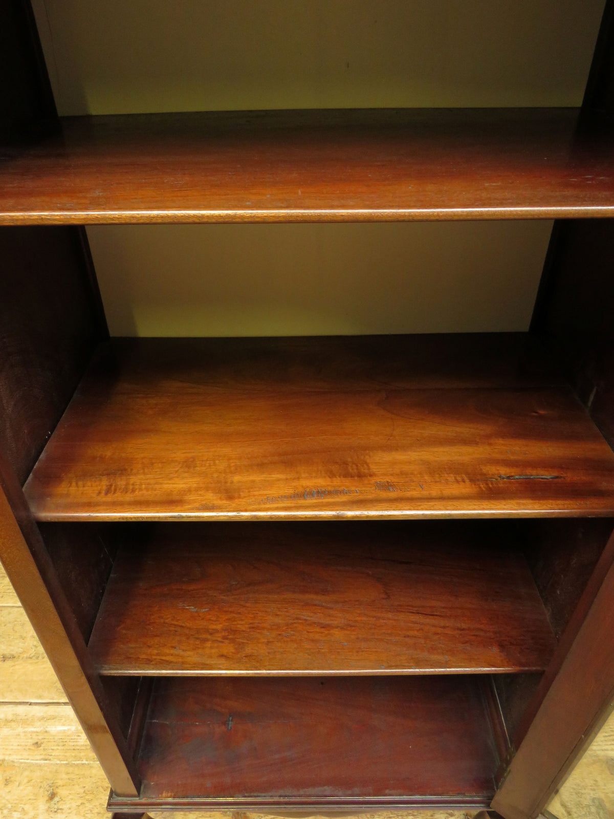 Antique Edwardian Mahogany Glazed Display Cabinet Bookcase with hand-painted flower decoration