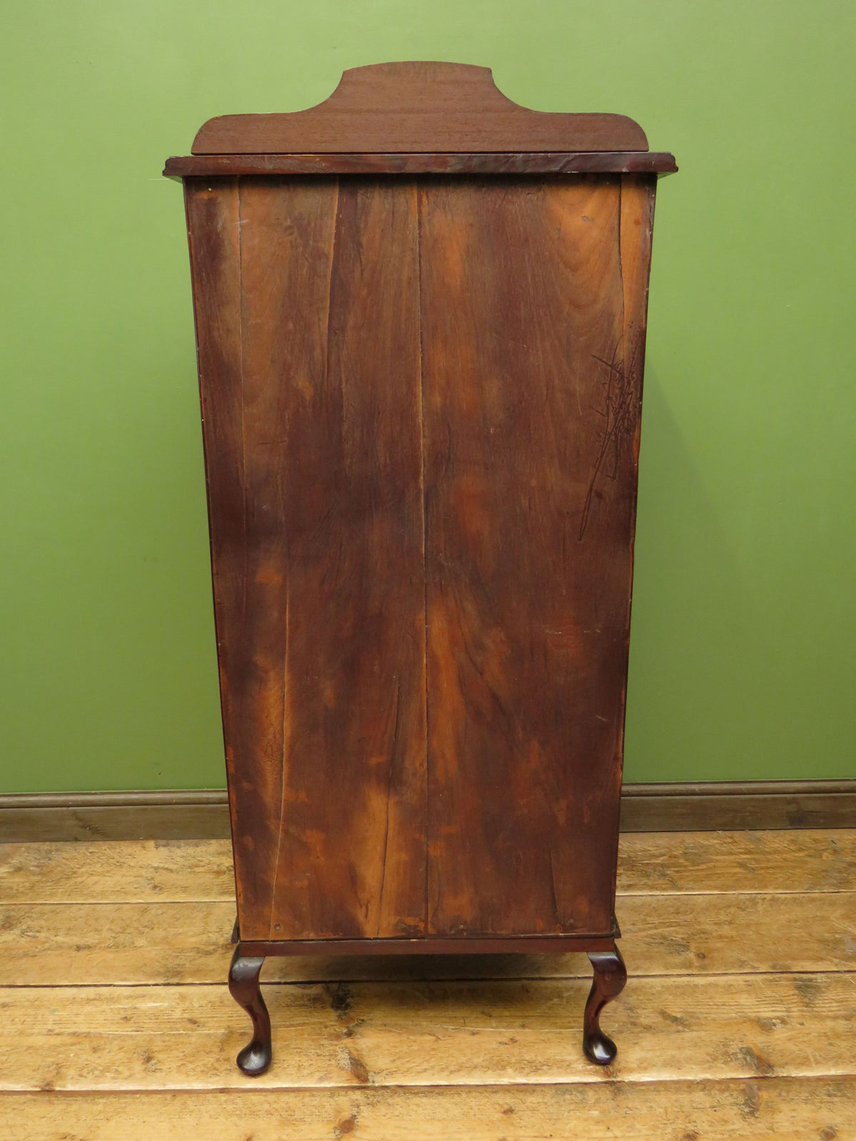 Antique Edwardian Mahogany Glazed Display Cabinet Bookcase with hand-painted flower decoration