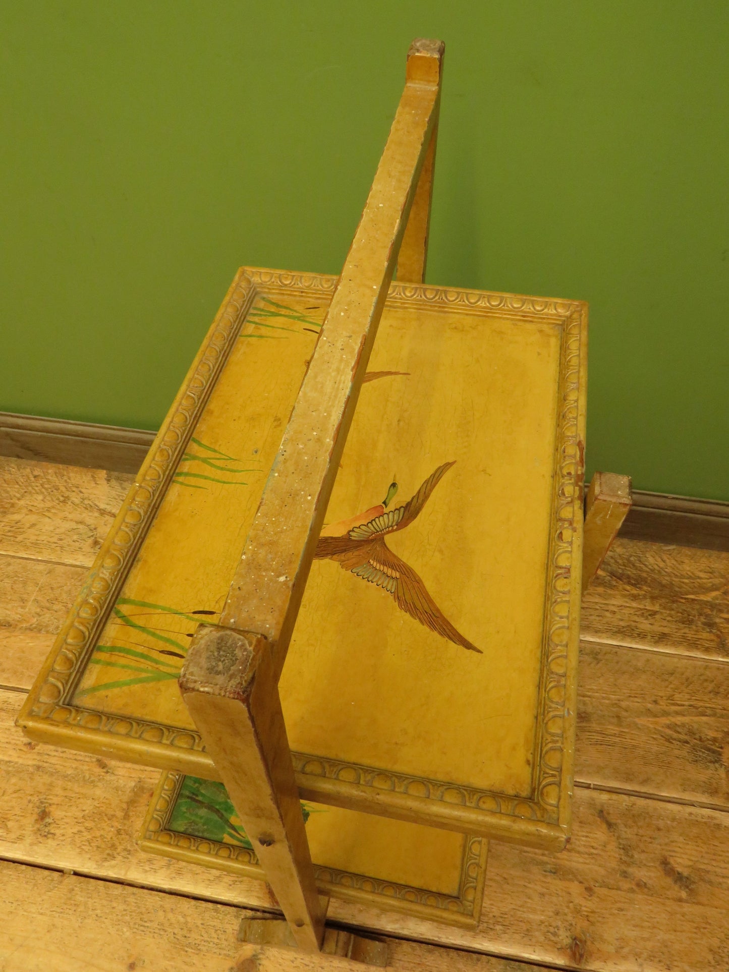 Vintage Hand Painted Folding Cake Stand