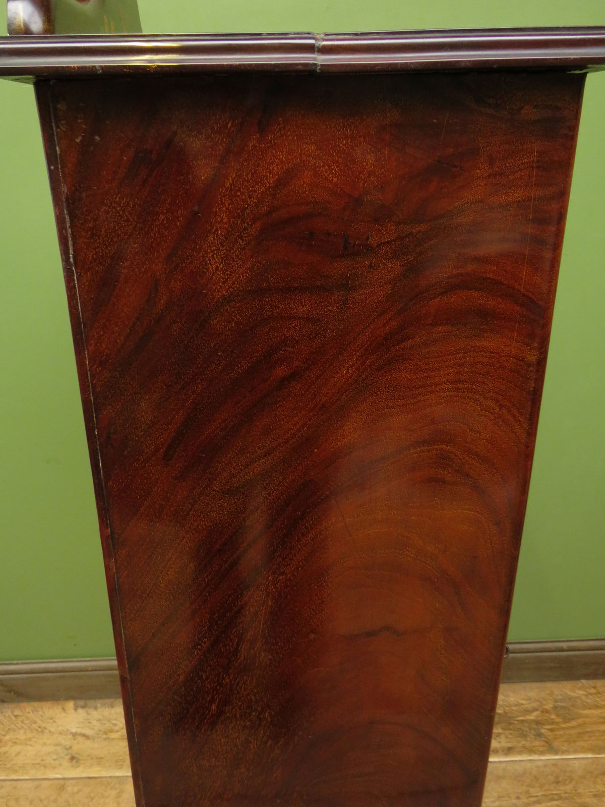 Antique Edwardian Mahogany Glazed Display Cabinet Bookcase with hand-painted flower decoration