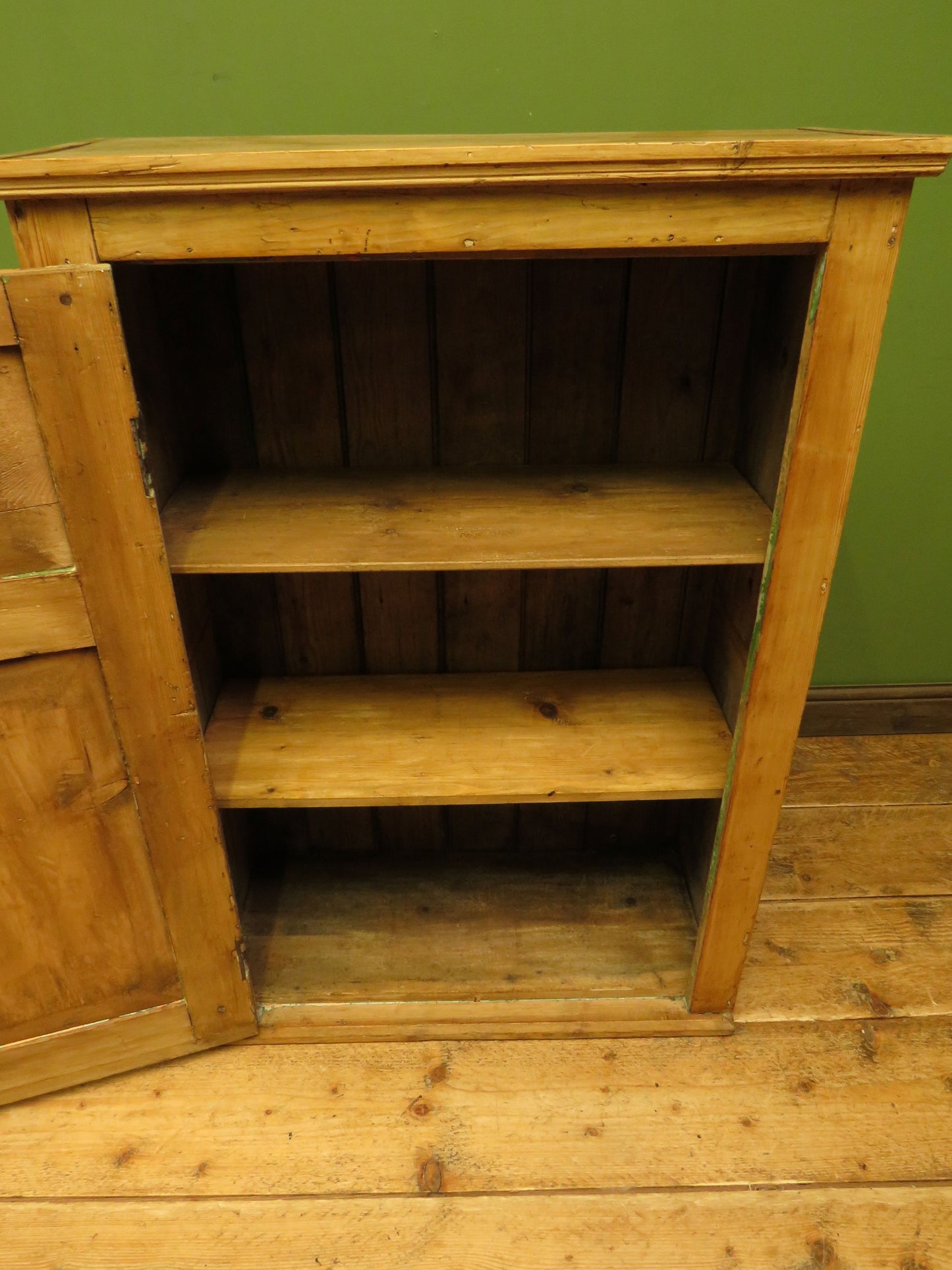 Victorian Pine Kitchen Larder Cupboard by John Curtis & Son of Leeds