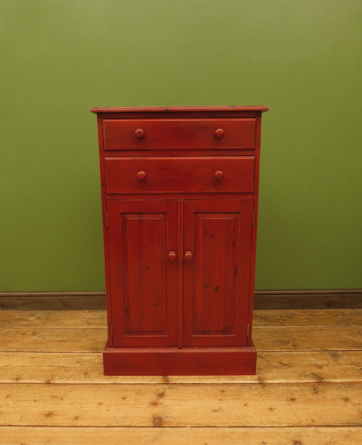 Small Red Pine Cabinet, Hallway, Kitchen or Bathroom Storage