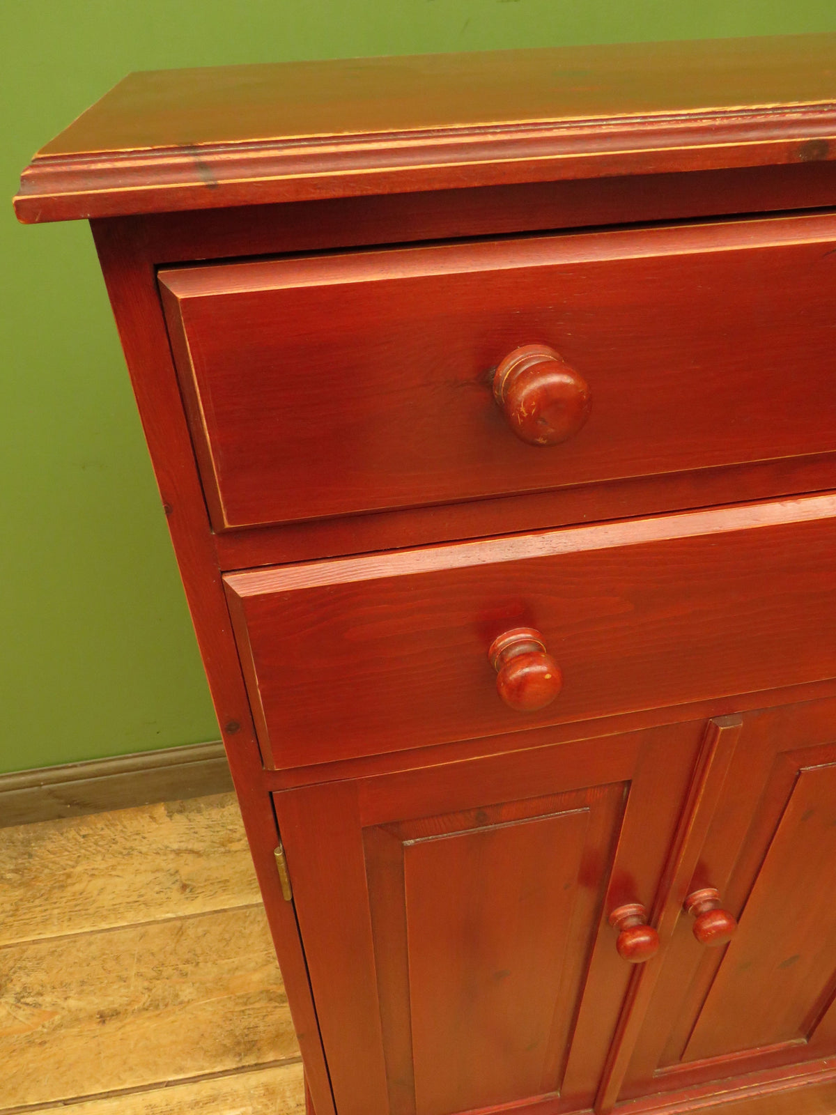 Small Red Pine Cabinet, Hallway, Kitchen or Bathroom Storage
