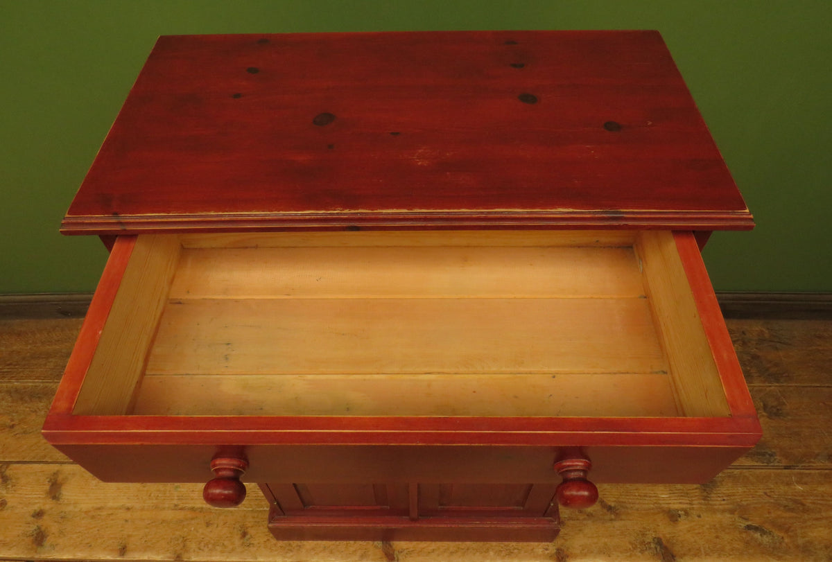 Small Red Pine Cabinet, Hallway, Kitchen or Bathroom Storage
