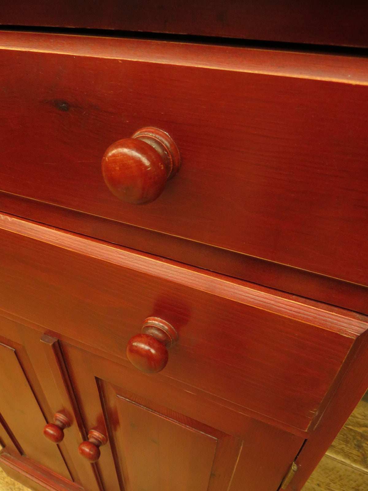 Small Red Pine Cabinet, Hallway, Kitchen or Bathroom Storage