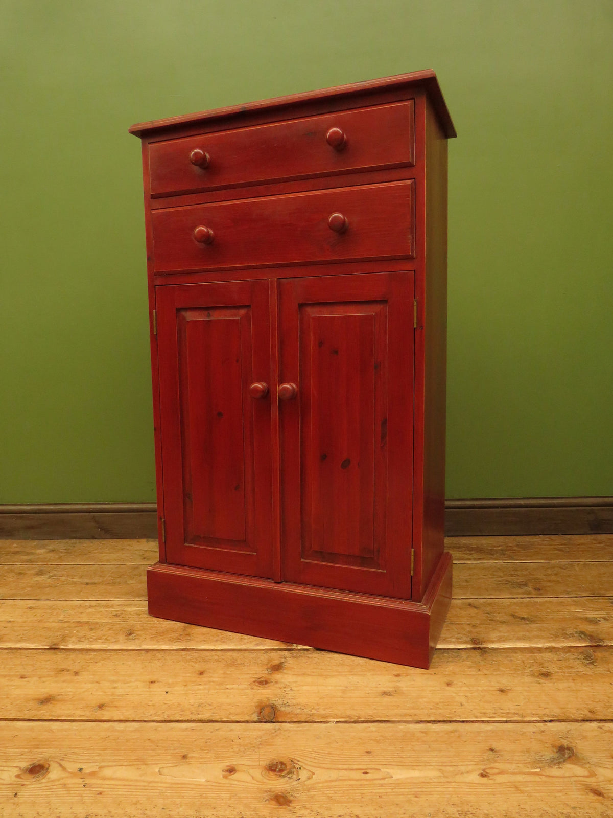 Small Red Pine Cabinet, Hallway, Kitchen or Bathroom Storage