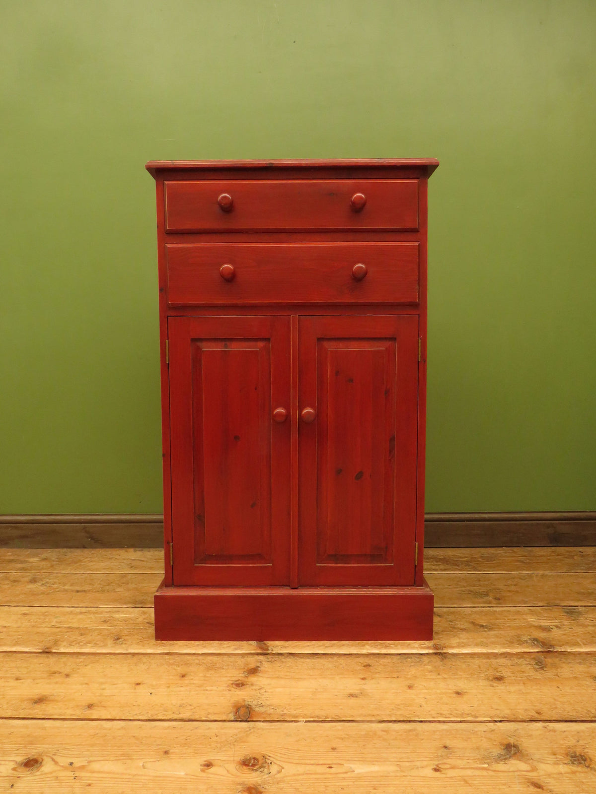 Small Red Pine Cabinet, Hallway, Kitchen or Bathroom Storage