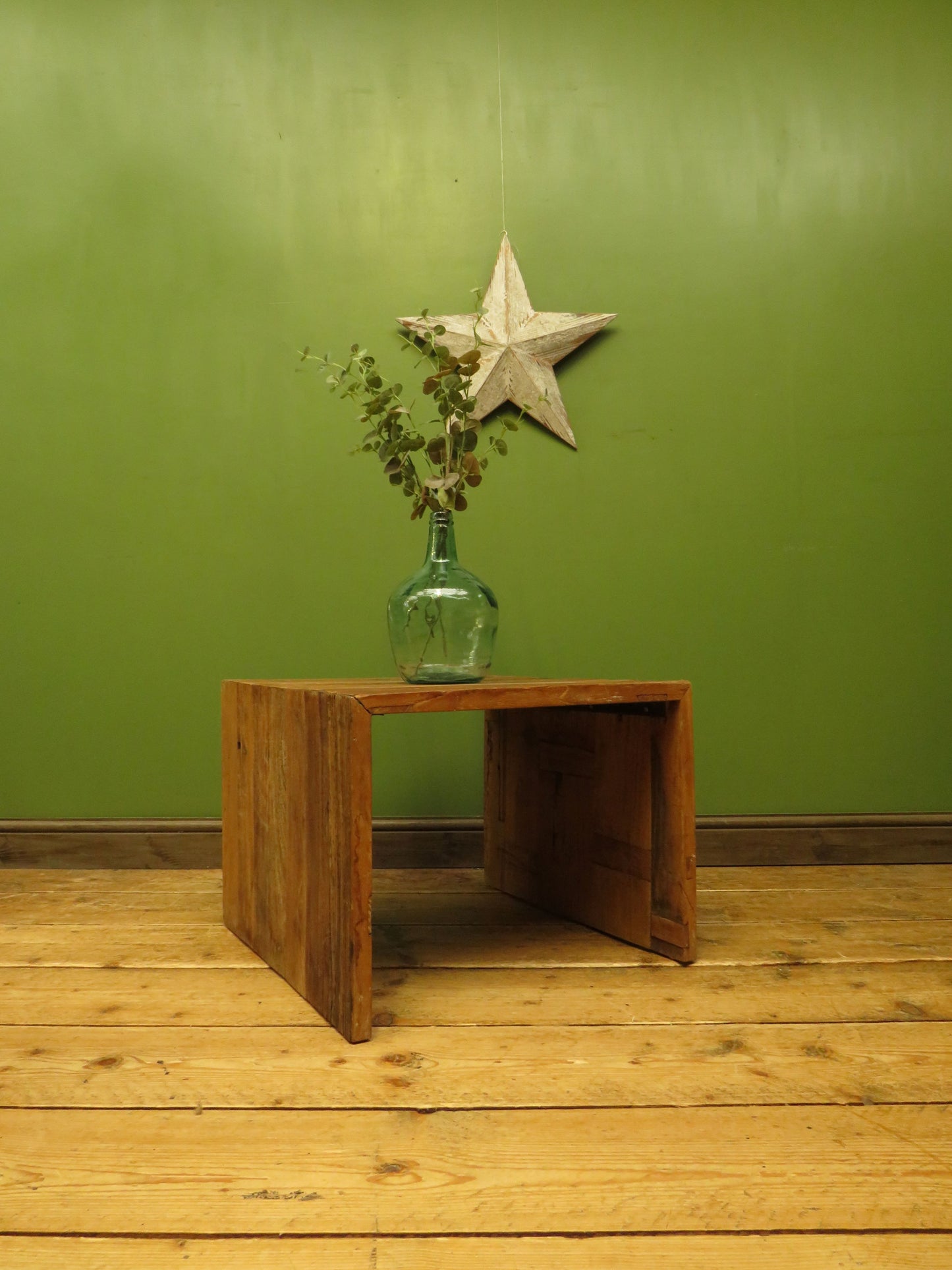 Rustic Industrial Reclaimed Wood End Table, Coffee Table