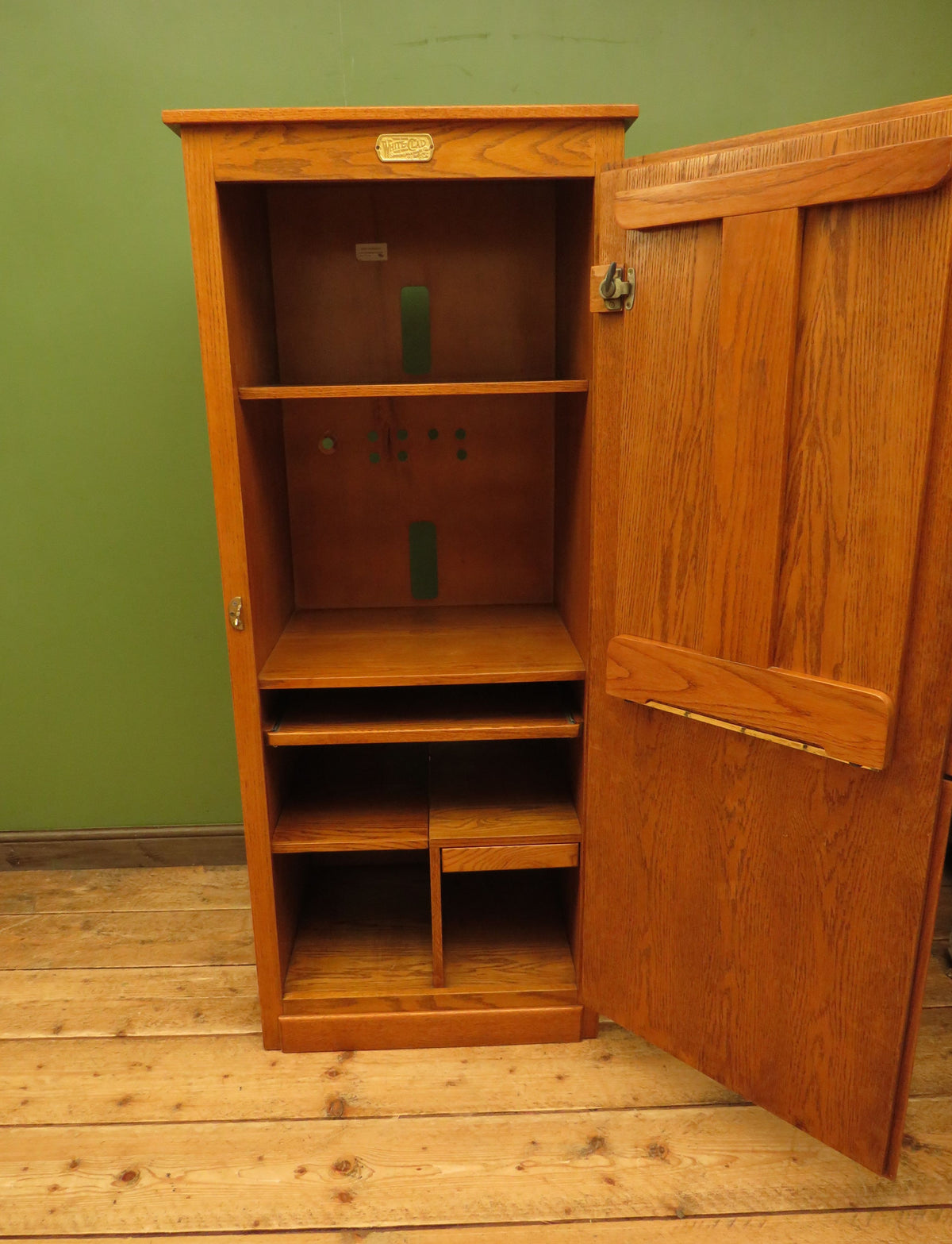 White Clad American Oak Cupboard Office Cabinet Tall Kitchen Larder Storage