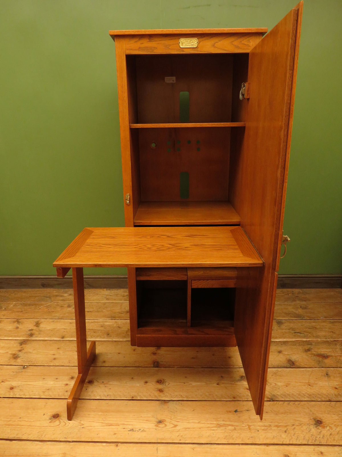 White Clad American Oak Cupboard Office Cabinet Tall Kitchen Larder Storage
