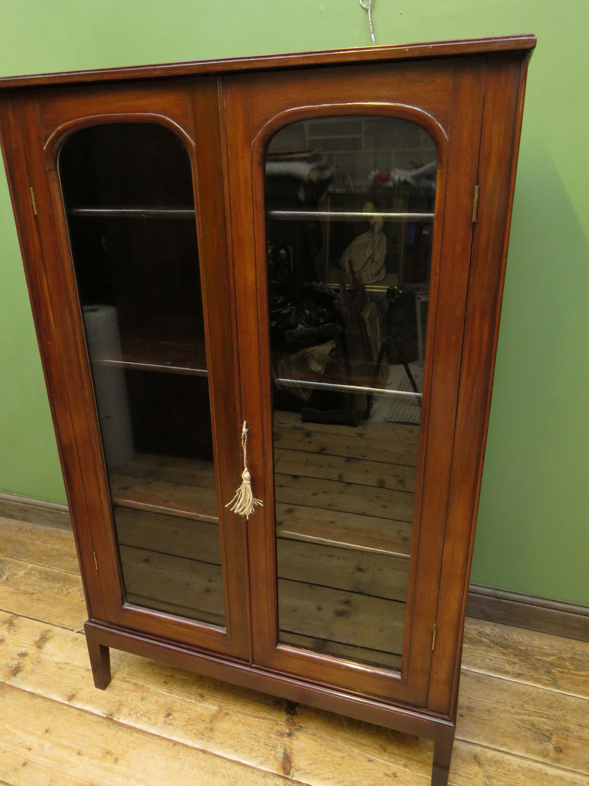 Antique Mahogany Glazed Library Bookcase Cabinet Country House
