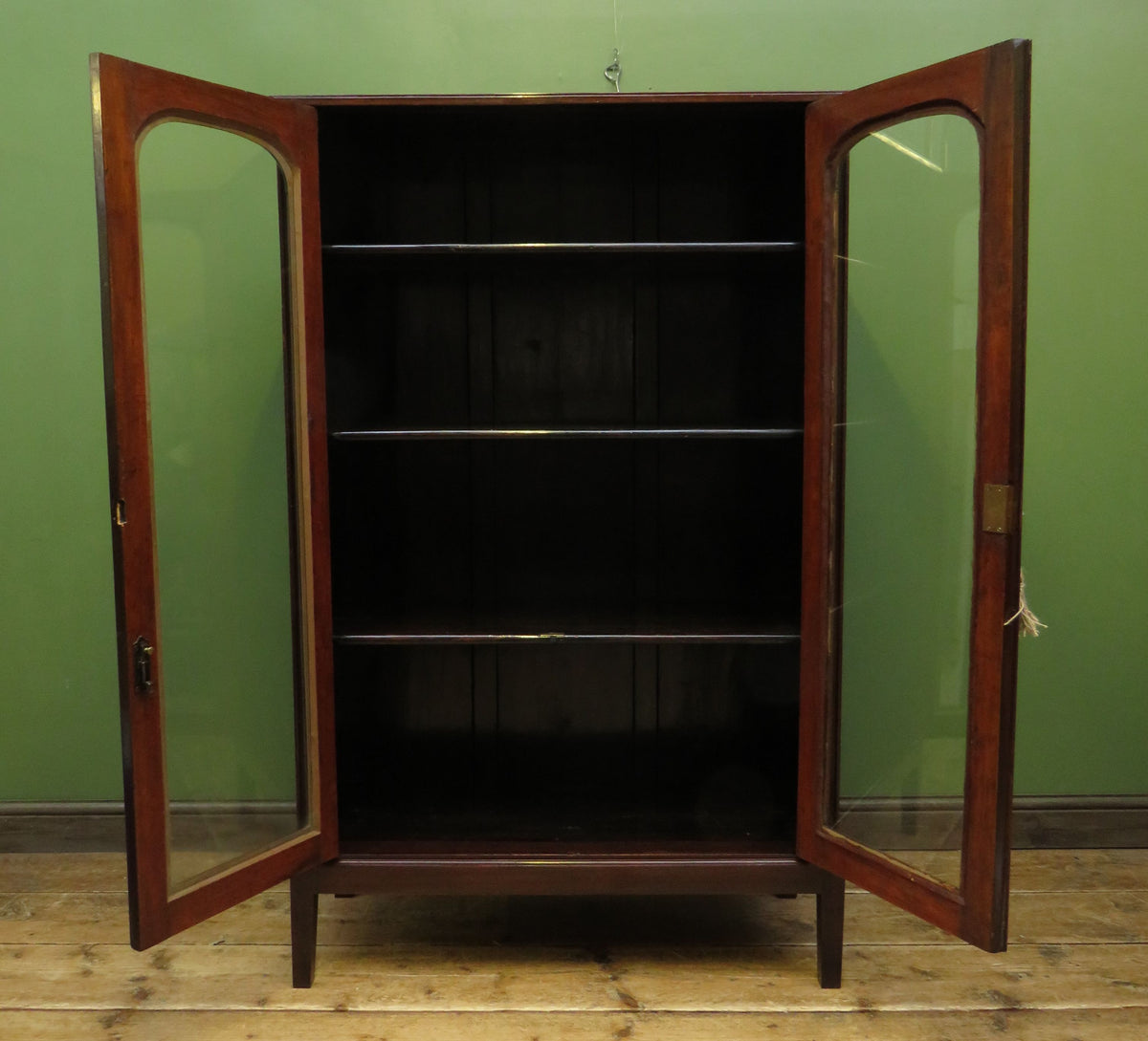 Antique Mahogany Glazed Library Bookcase Cabinet Country House
