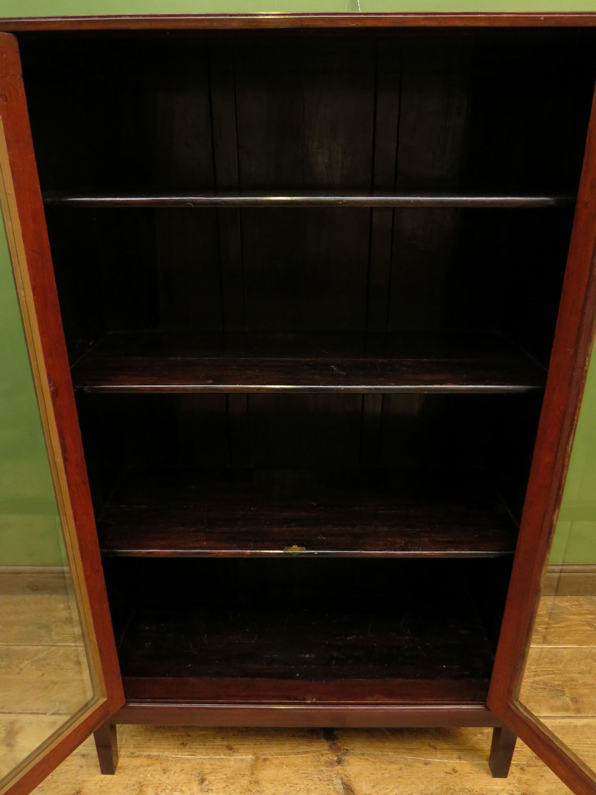 Antique Mahogany Glazed Library Bookcase Cabinet Country House