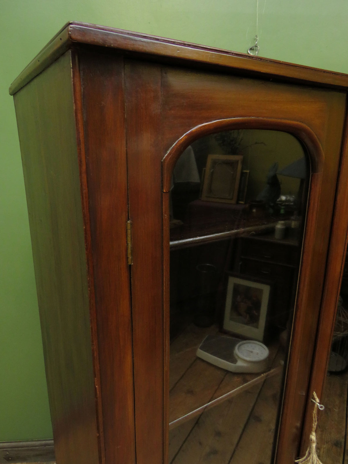 Antique Mahogany Glazed Library Bookcase Cabinet Country House