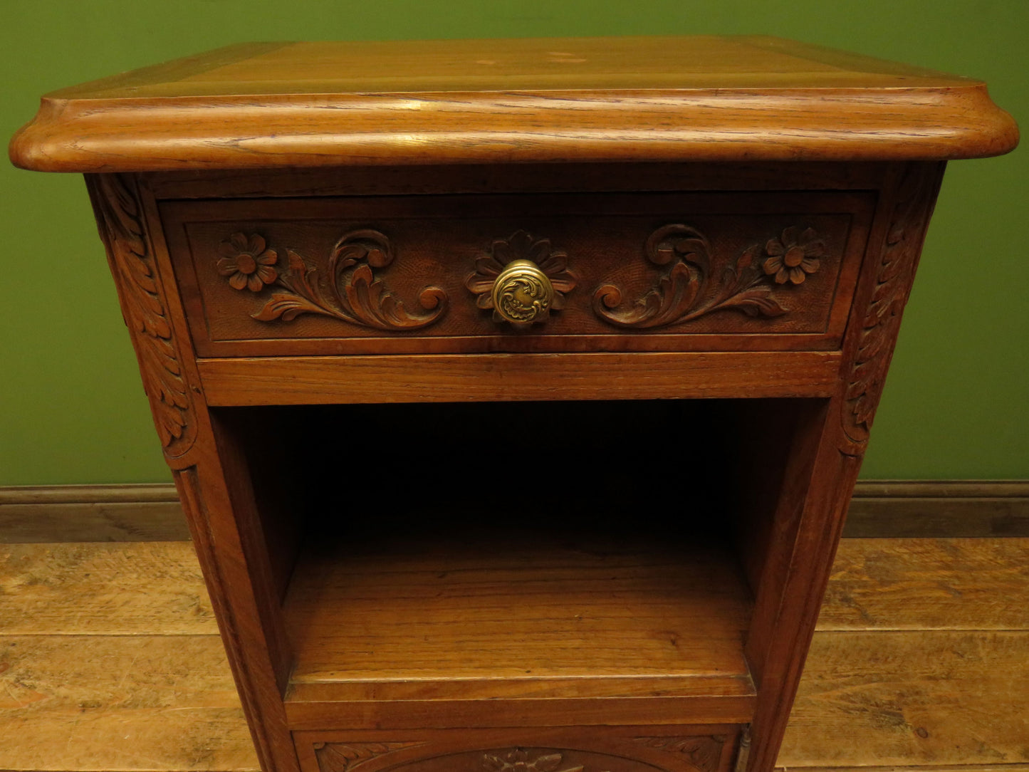 Antique French Bedside Cabinet with ornate carvings