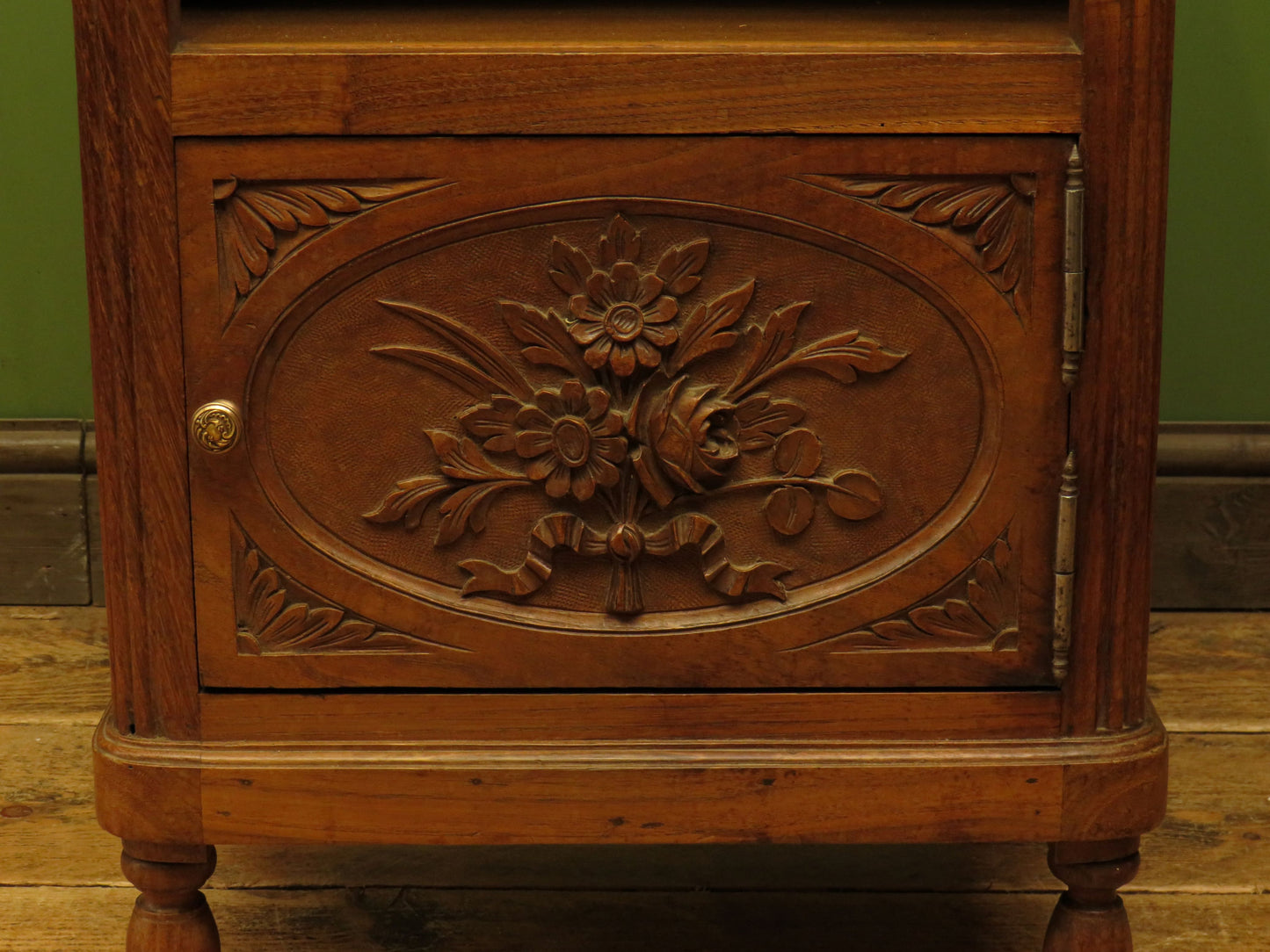 Antique French Bedside Cabinet with ornate carvings