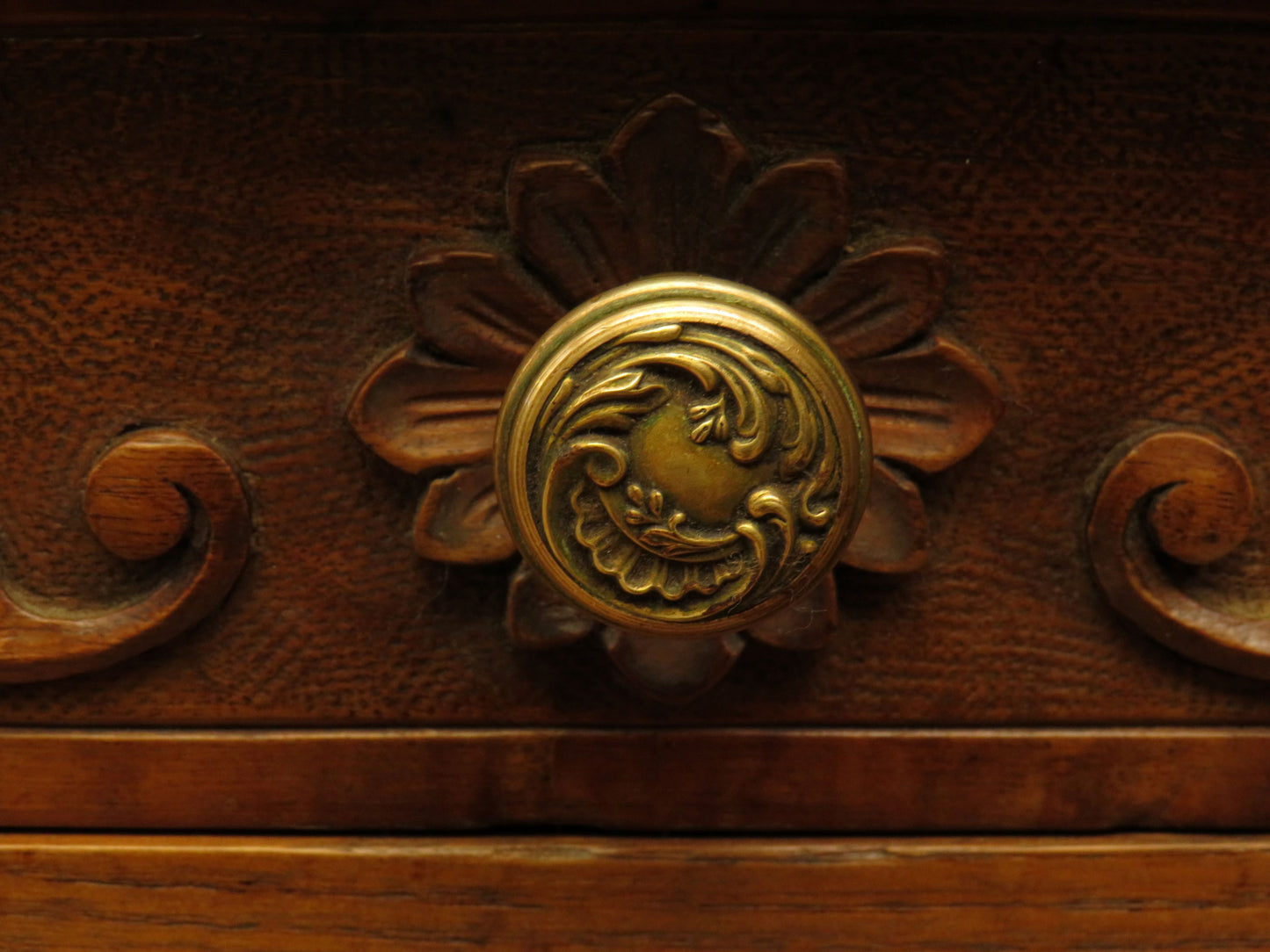 Antique French Bedside Cabinet with ornate carvings