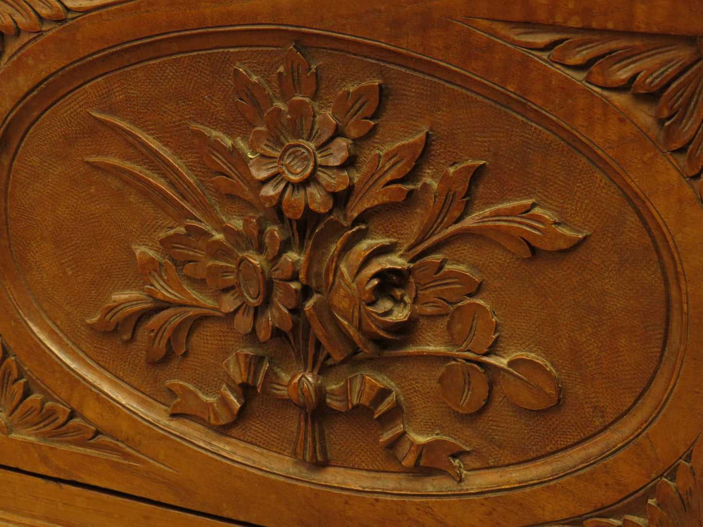 Antique French Bedside Cabinet with ornate carvings