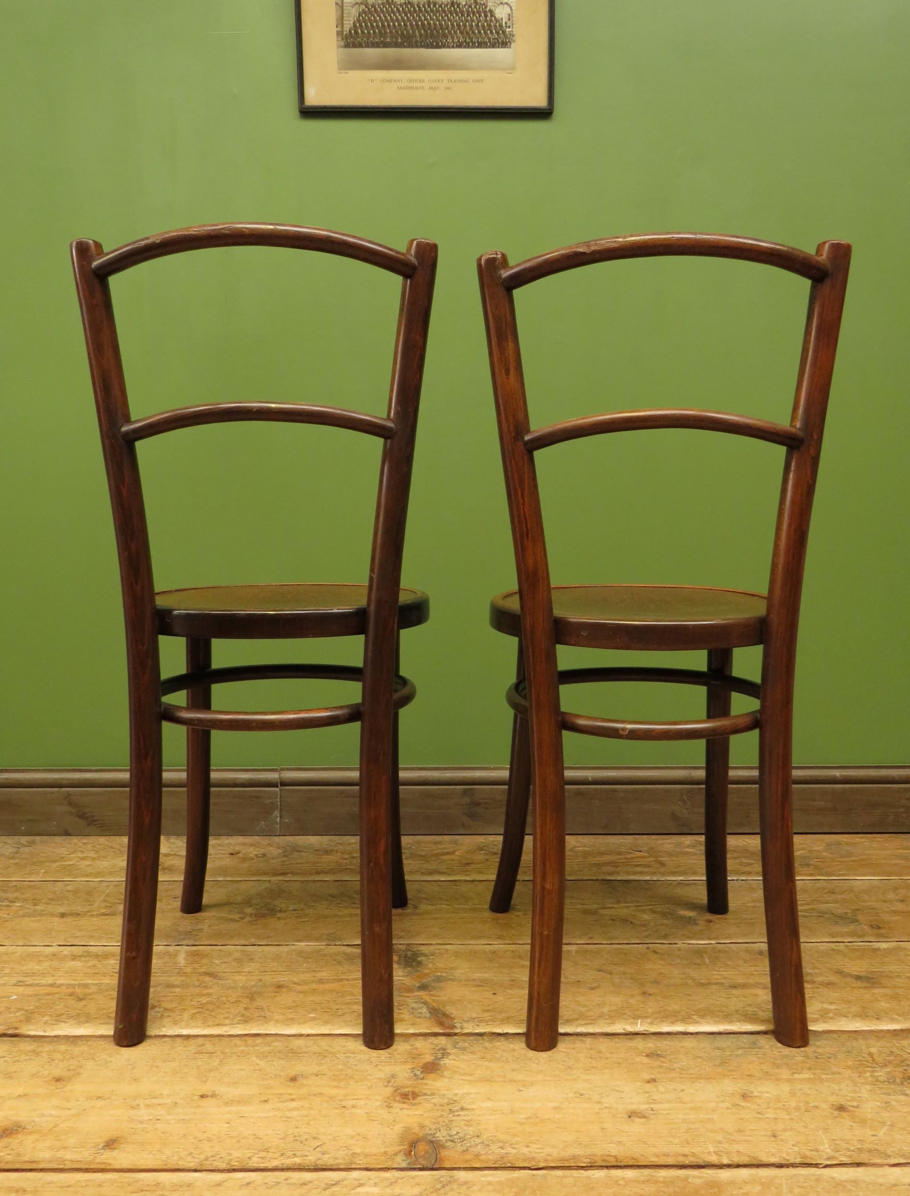 Pair of Antique Bentwood Austrian style Bistro Chairs vintage house