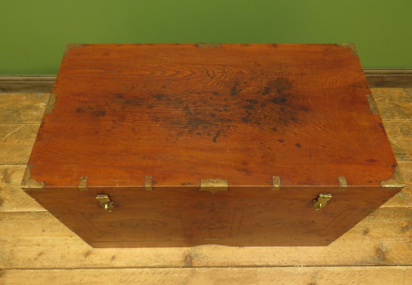 Large 19th Century Burmese Mandalay Box Chest with Fitted Interior
