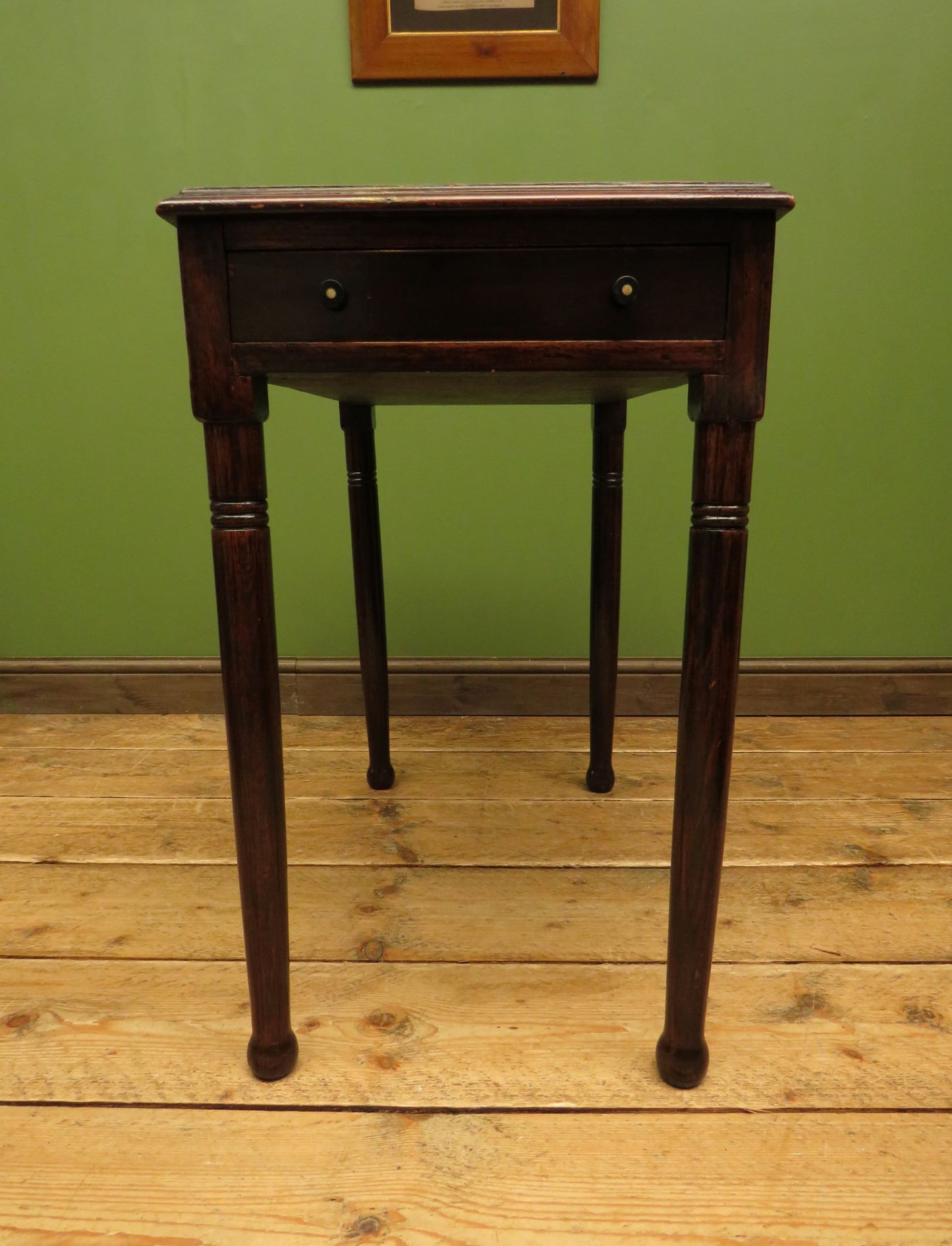 Oak Table Vitrine with Glazed Top and Long Drawer