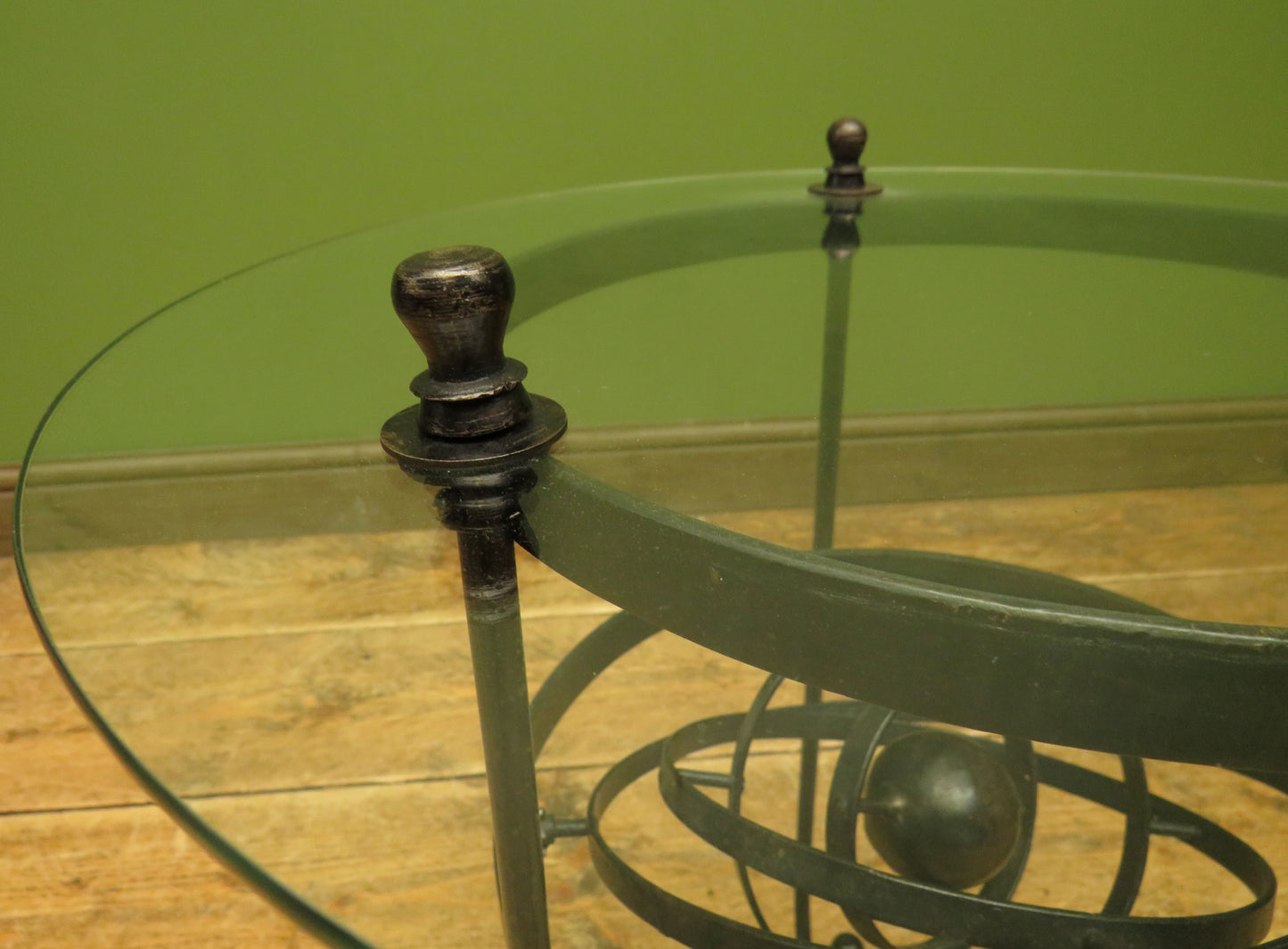 Vintage Steampunk Side Table with Gimbal mounted solar system