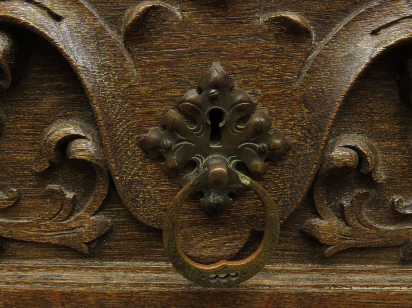 Carved German Linen Chest of Drawers with Fall Fronts, S.Kronthal & Sons