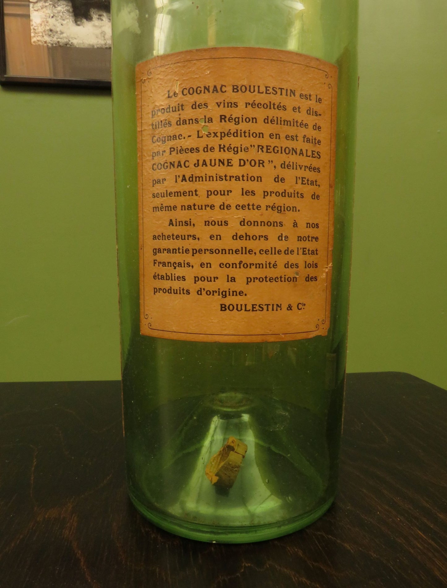 Large Antique French Boulestin Cognac Bottle