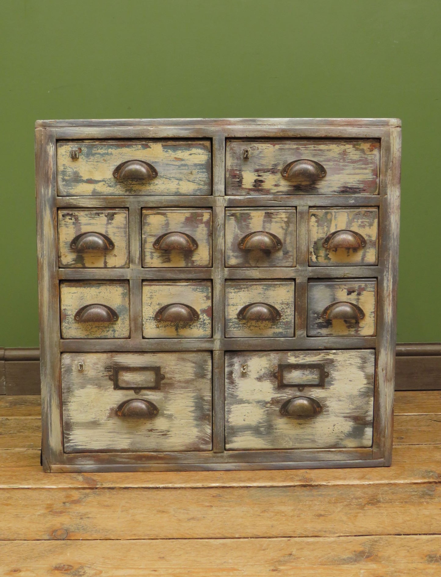 Scratch Built Reclaimed Wooden Bank of Drawers